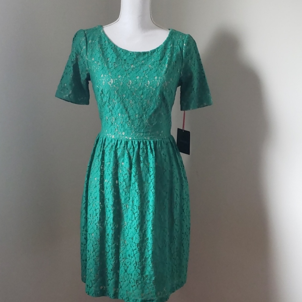 Cynthia Rowley Green Lace Dress